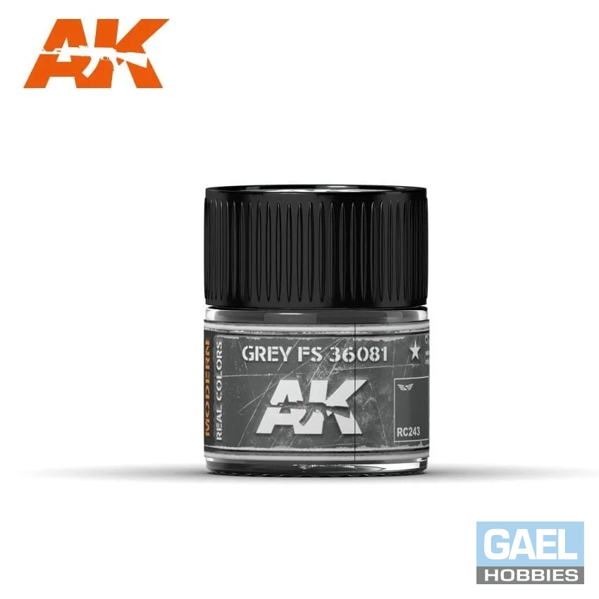 AK REAL COLORS: GREY RC243 FS 36081  Acrylic Lacquer Paint 10ml Bottle