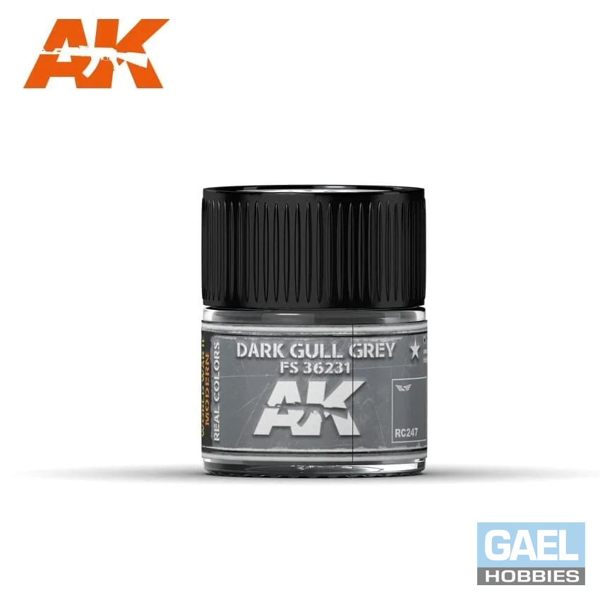 AK REAL COLORS: DARK GULL GREY RC247 FS36231  Acrylic Lacquer Paint 10ml Bottle