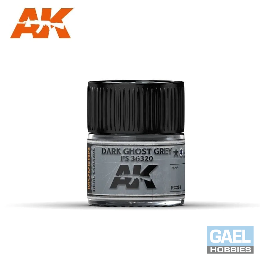 AK REAL COLORS: DARK GHOST GREY RC251 FS36320 Acrylic Lacquer Paint 10ml Bottle