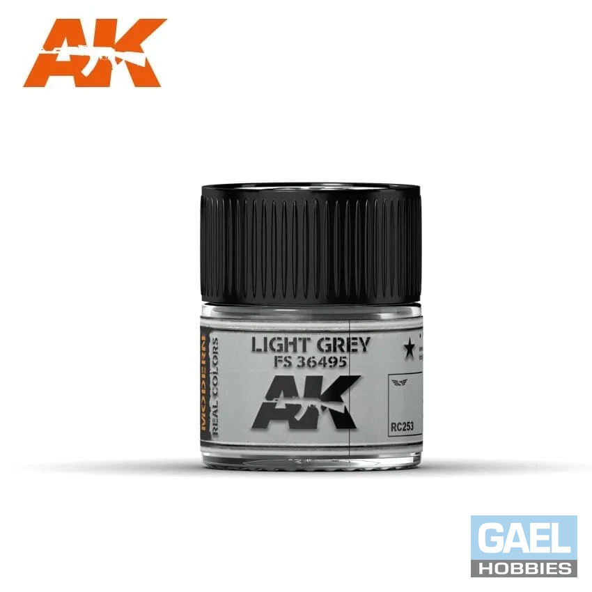 AK REAL COLORS: LIGHT GREY RC253 FS36495 Acrylic Lacquer Paint 10ml Bottle