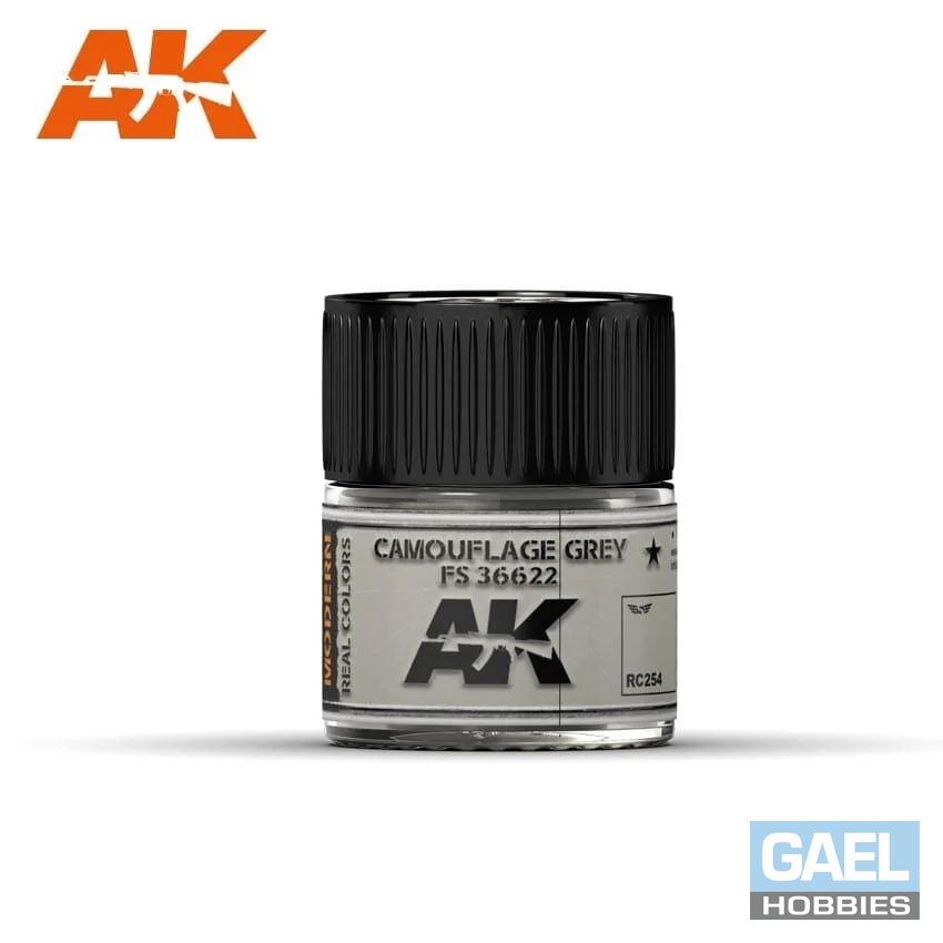 AK REAL COLORS: CAMOUFLAGE GREY RC254 FS36622 Acrylic Lacquer Paint 10ml Bottle