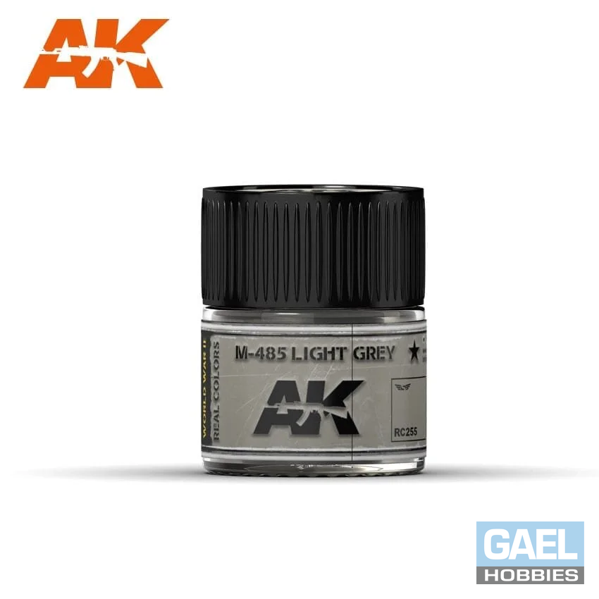 AK REAL COLORS: LIGHT GREY RC255 M-485  Acrylic Lacquer Paint 10ml Bottle