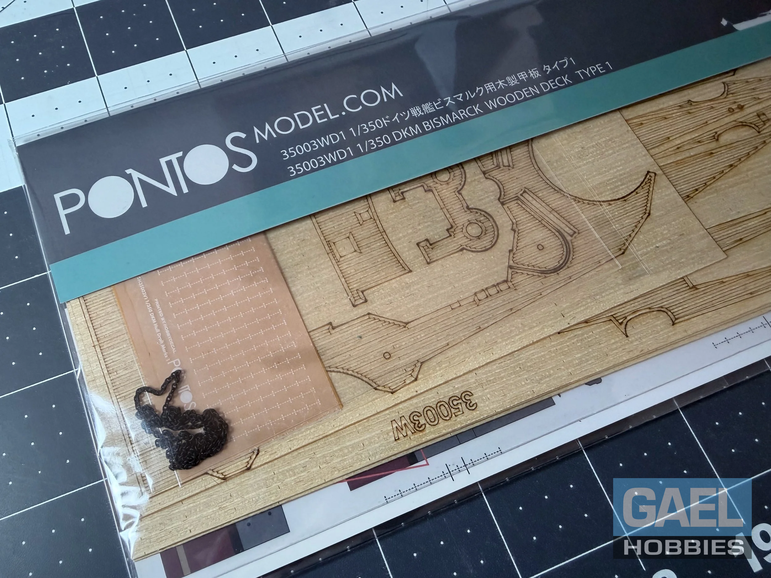 1/350 Pontos Model DKM Bismarck Wooden Deck Type 1 (Tamiya kit) #35003WD1