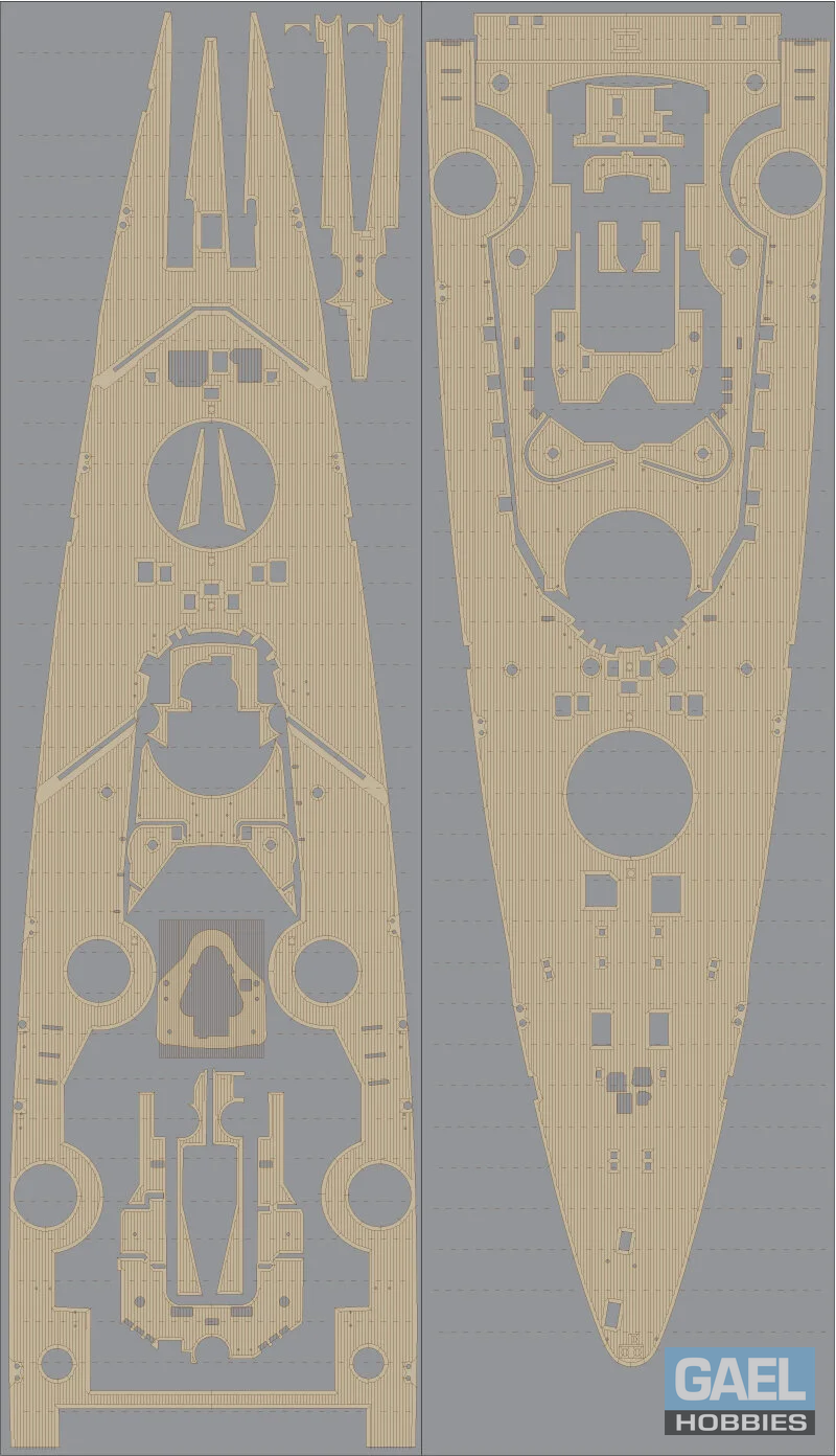 1/350 Pontos Model DKM Bismarck Wooden Deck Type R (Revell Kit) #35013WD1