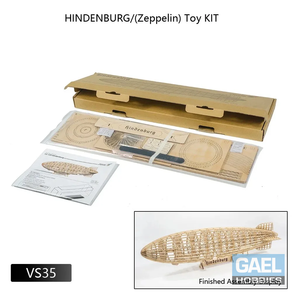 1/453 Dancing Wings Hobby Hindenburg Wood Kit VS36 with Dust Shield 540mm (21.3")