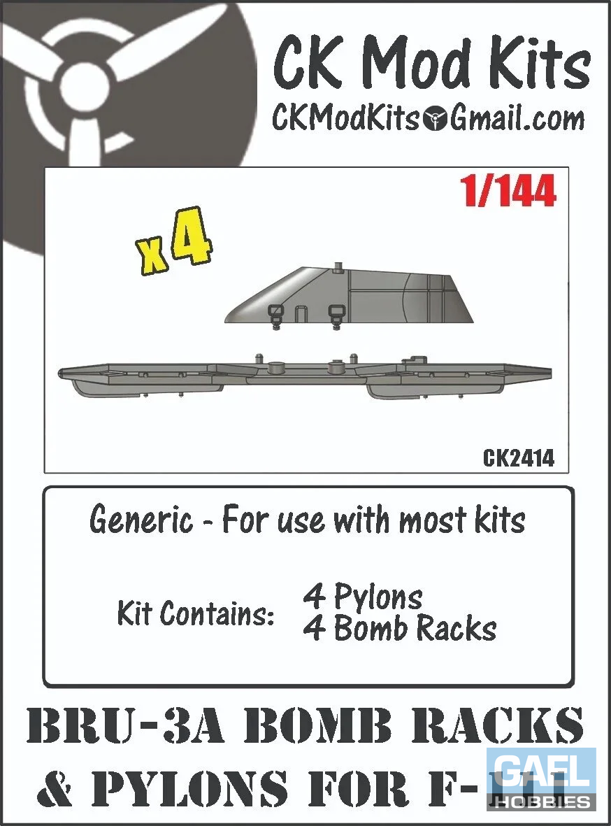 1/144 CK Mod Kits BRU-3A Bomb Racks & Pylons for F-111 #CK2414