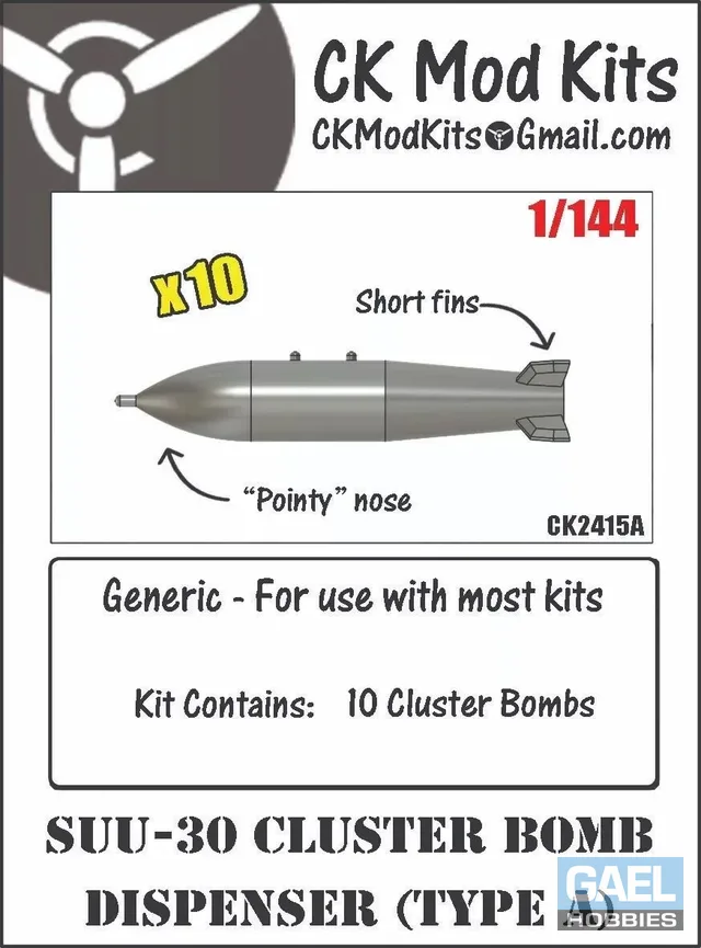 1/144 CK Mod Kits SUU-30 Cluster Bomb Dispenser Type A #CK2415A
