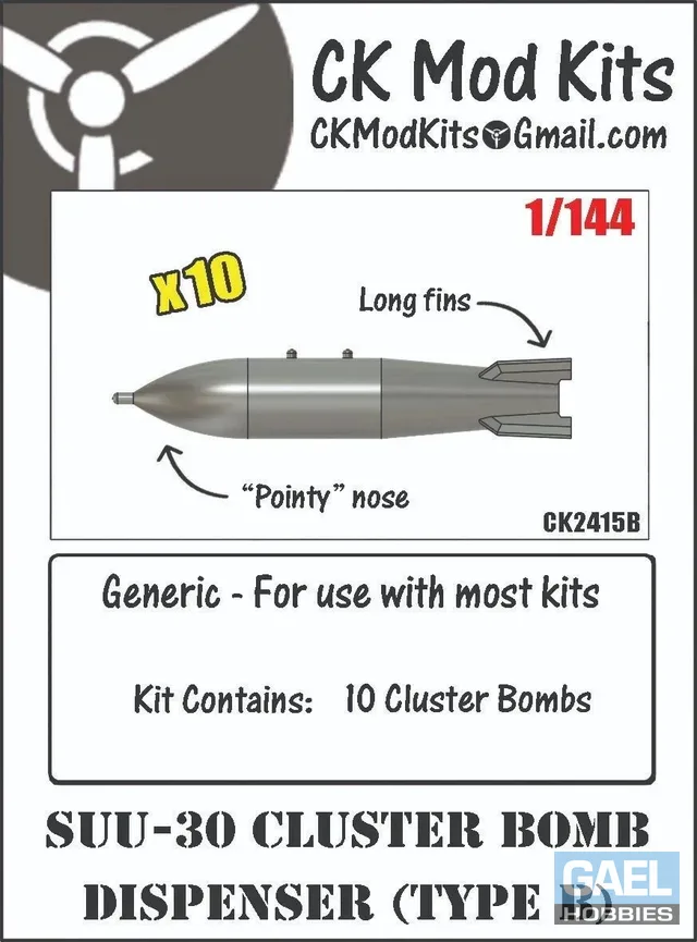 1/144 CK Mod Kits SUU-30 Cluster Bomb Dispenser Type B #CK2415B