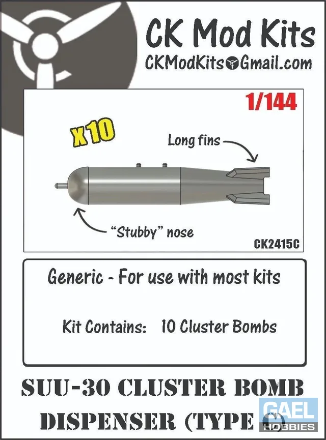 1/144 CK Mod Kits SUU-30 Cluster Bomb Dispenser Type C #CK2415C