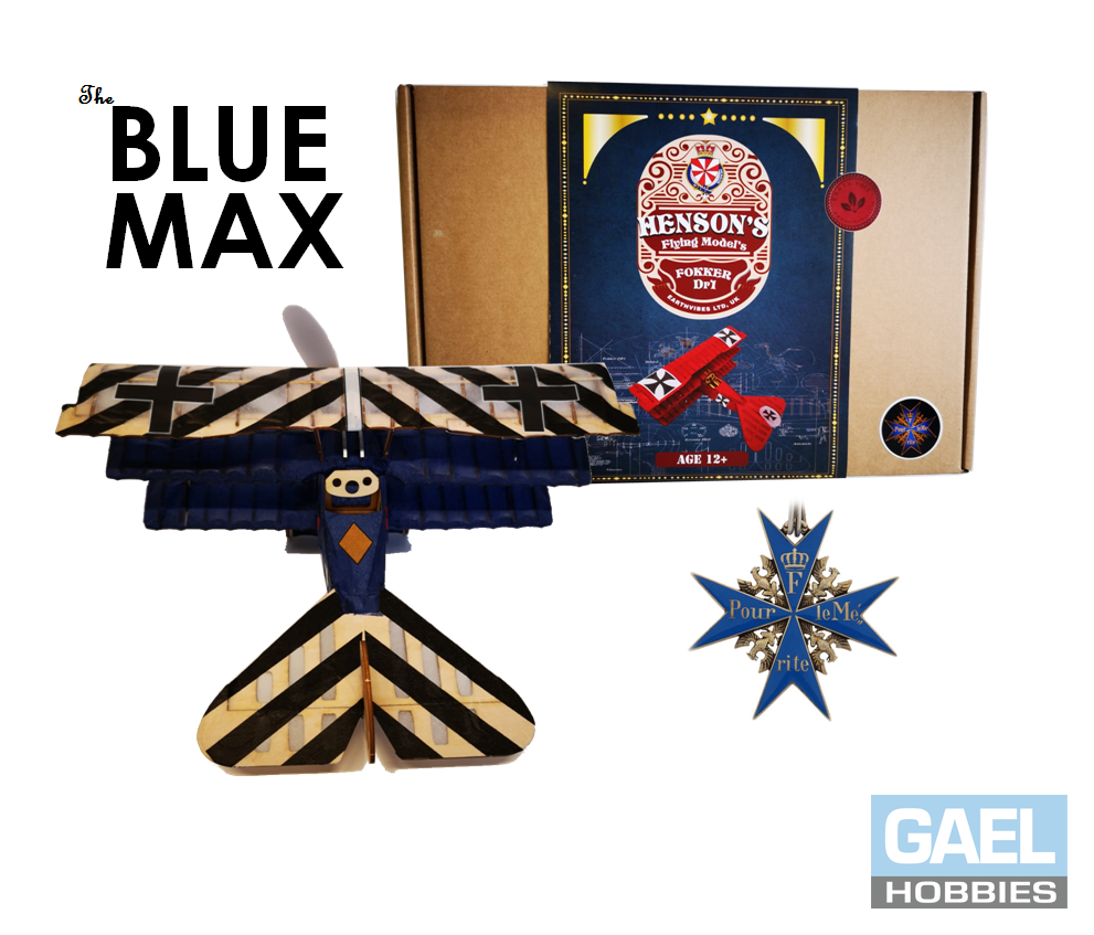 Henson's Flying Machines Fokker Dr1 Blue Max Edition Balsa Kit