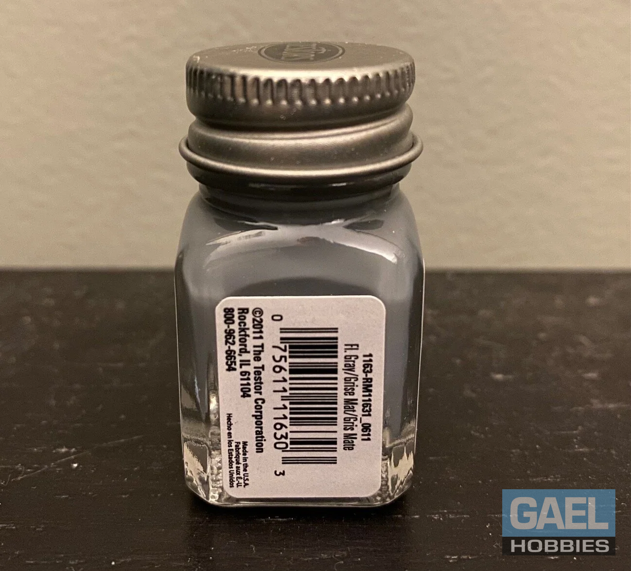 Testors Enamel 1/4oz-Flat Gray #1163