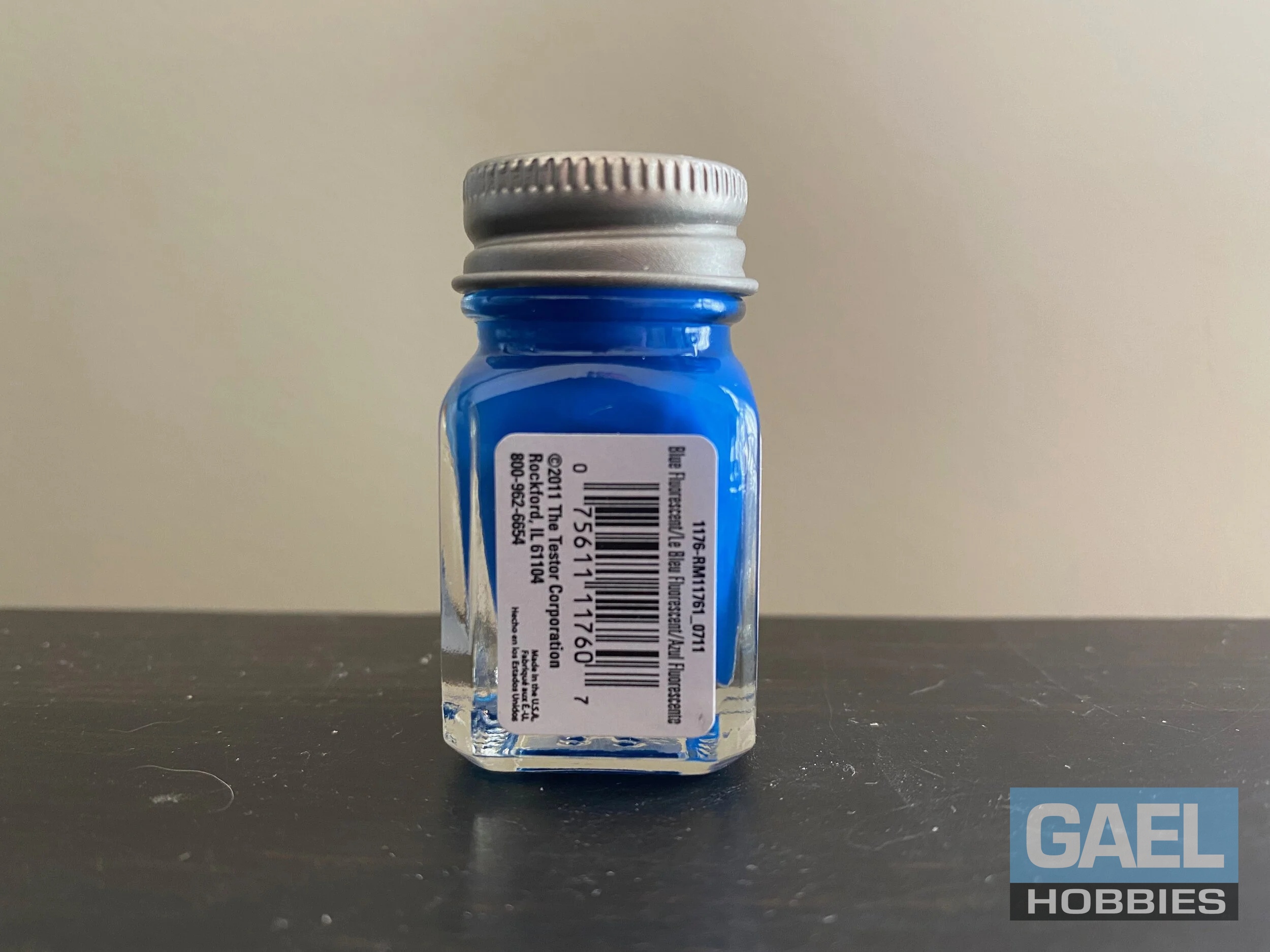 Testors Enamel 1/4oz Flat Blue Fluorescent #1176