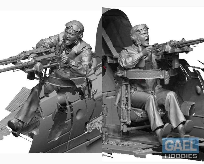 1/72 Legend Production WW2 US Navy Rear Gunner 2 (Engaged/2Heads) #LA7224