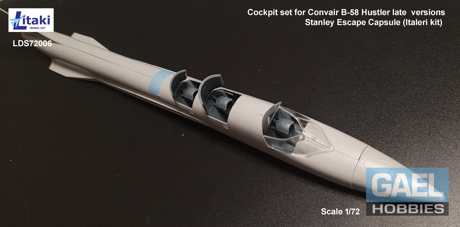 1/72 Litaki Cockpit Set for Convair B-58 Hustler Late Versions Stanley Escape Capsule (Italeri) #LDS72006