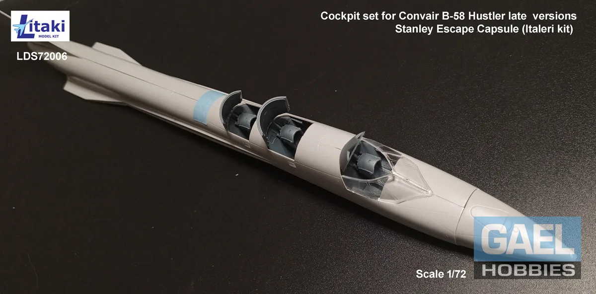 1/72 Litaki Cockpit Set for Convair B-58 Hustler Late Versions Stanley Escape Capsule (Italeri) #LDS72006
