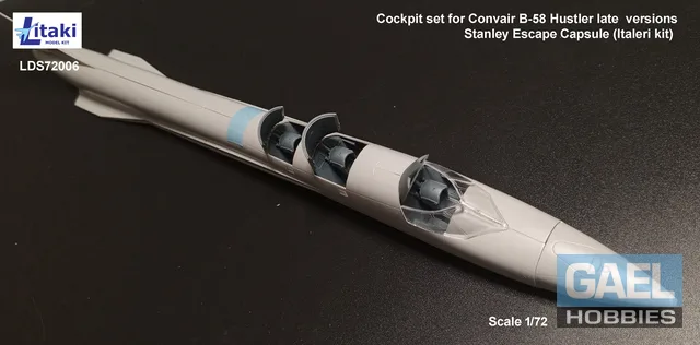 1/72 Litaki Cockpit Set for Convair B-58 Hustler Late Versions Stanley Escape Capsule (Italeri) #LDS72006