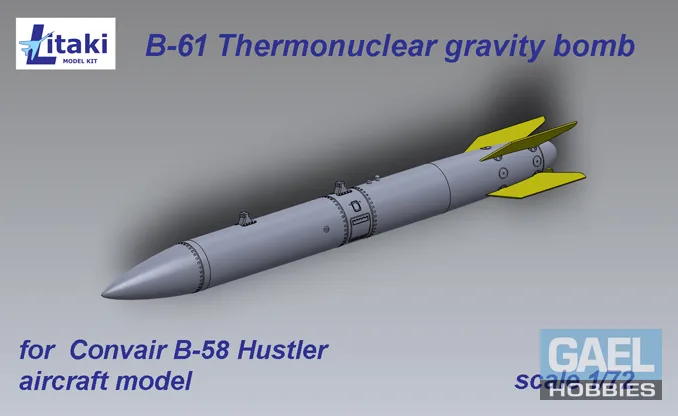 1/72 Litaki B-61 Thermonuclear Gravity Bomb for B-58 Hustler (4 pcs) #LDS72007