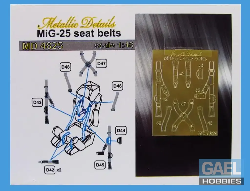 1/48 Metallic Details MiG-25 Seat Belts (ICM) #MD4825