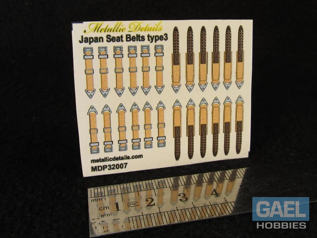 1/32 Metallic Details Japan Seat Belts Type 3 3D Decals #MDP32007