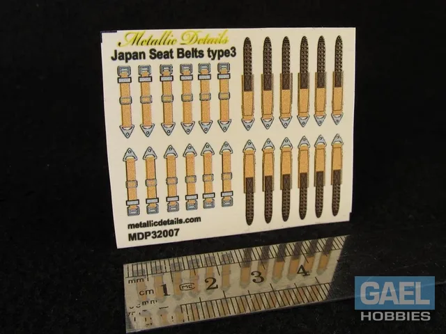 1/32 Metallic Details Japan Seat Belts Type 3 3D Decals #MDP32007