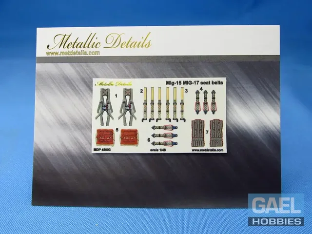 1/48 Metallic Details MiG-15/MiG-17 Seat Belts #MDP48003