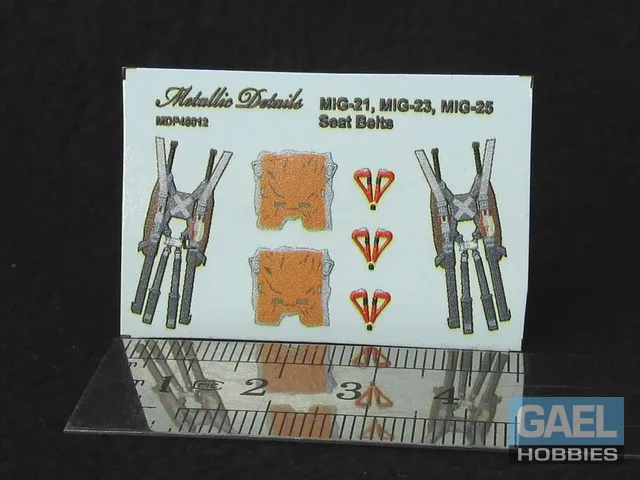 1/48 Metallic Details MiG-21, MiG-23, MiG-25 Seat Belts #MDP48012