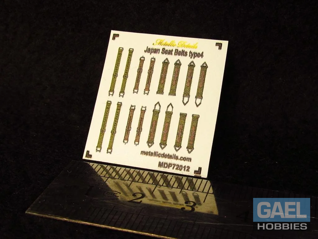 1/72 Metallic Details Japan Seat Belts Type 4 3D Decals #MDP72012