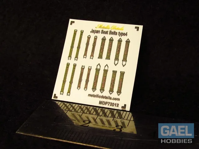 1/72 Metallic Details Japan Seat Belts Type 4 3D Decals #MDP72012