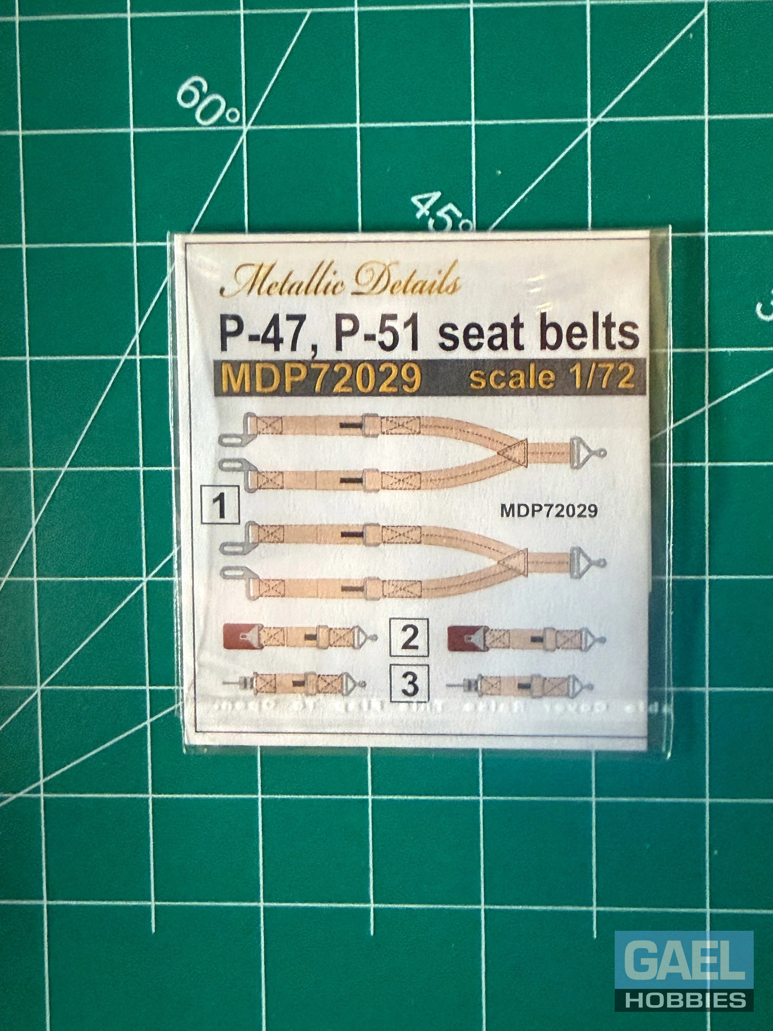 1/72 Metallic Details P-47, P-51 Seat Belts 3D Decals #MDP72029