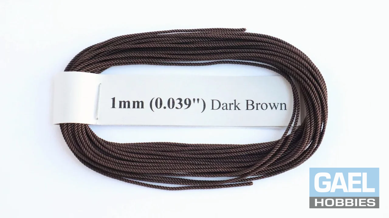 RoS Poly DrkBrwn Rope 1mm (0.039") RH6Mtrs #6009