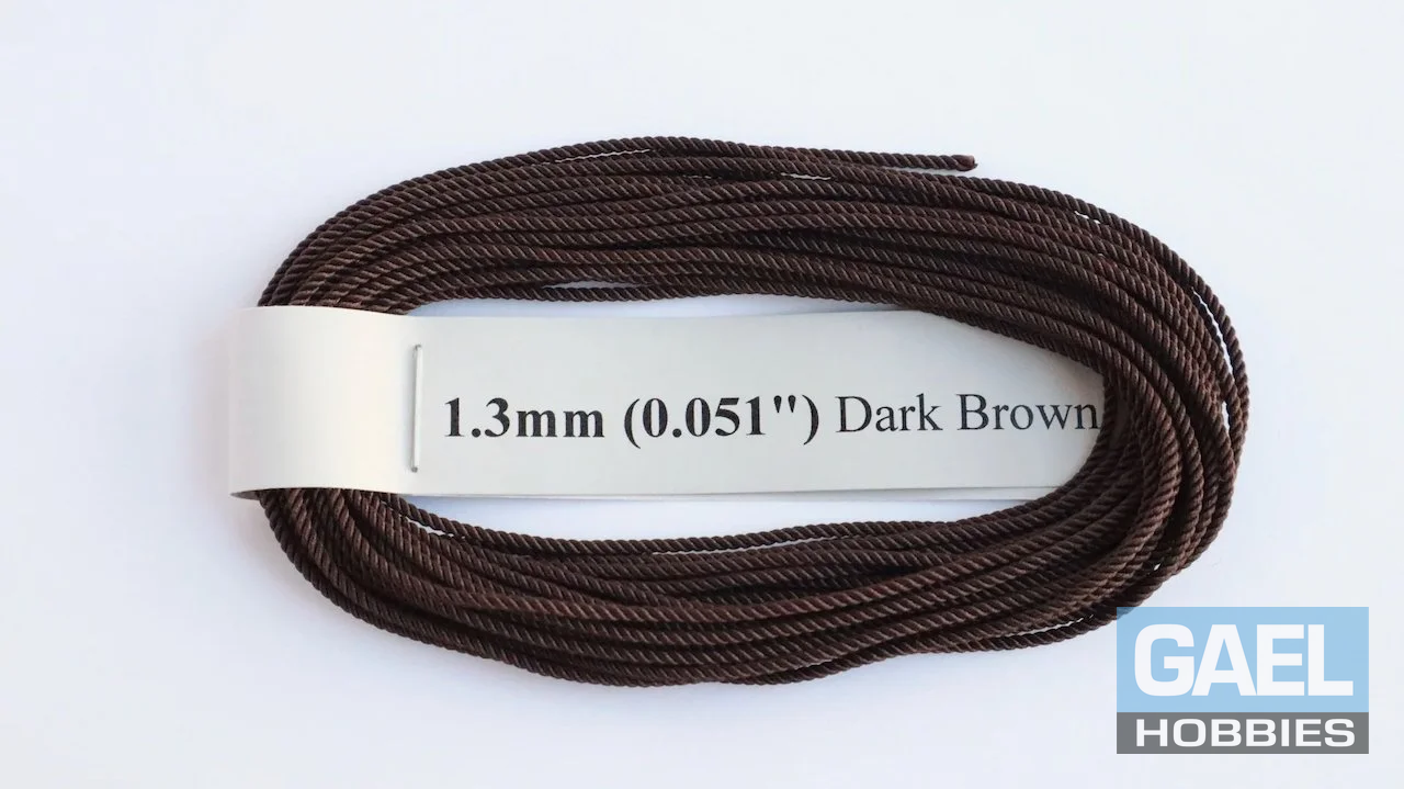 RoS Poly DrkBrwn Rope 1.3mm (0.051") RH6Mtrs #6012