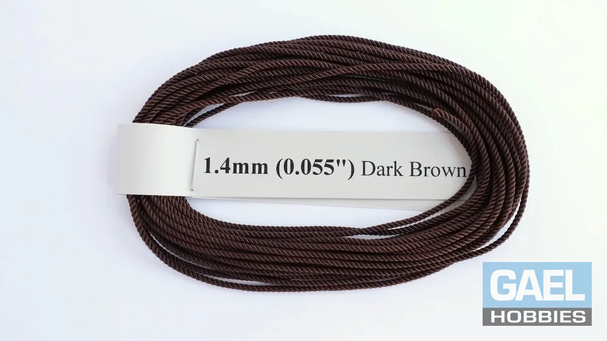 RoS Poly DrkBrwn Rope 1.4mm (0.055") RH6Mtrs #6013