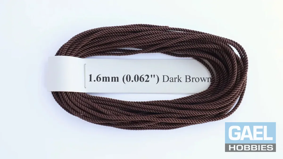 RoS Poly DrkBrwn Rope 1.6mm (0.062") RH6Mtrs #6015