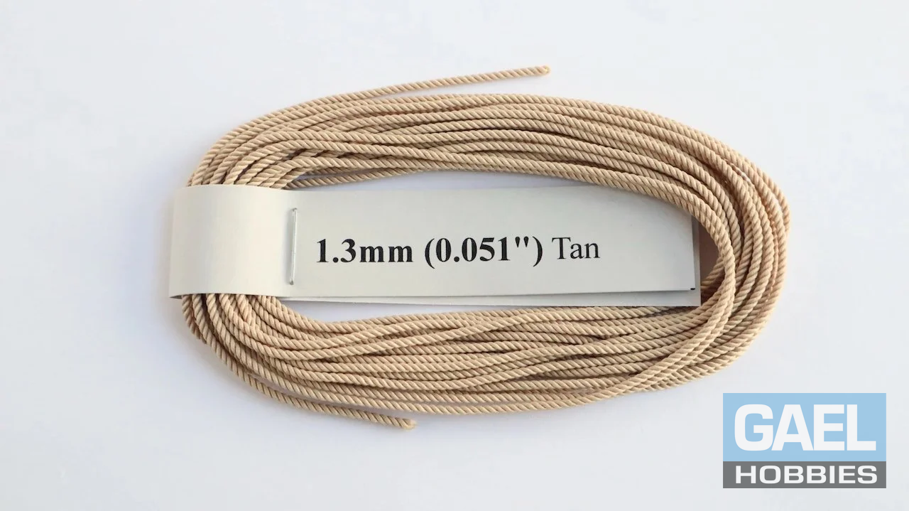 RoS Poly Tan Rope 1.3mm (0.051") RH6Mtrs #8012