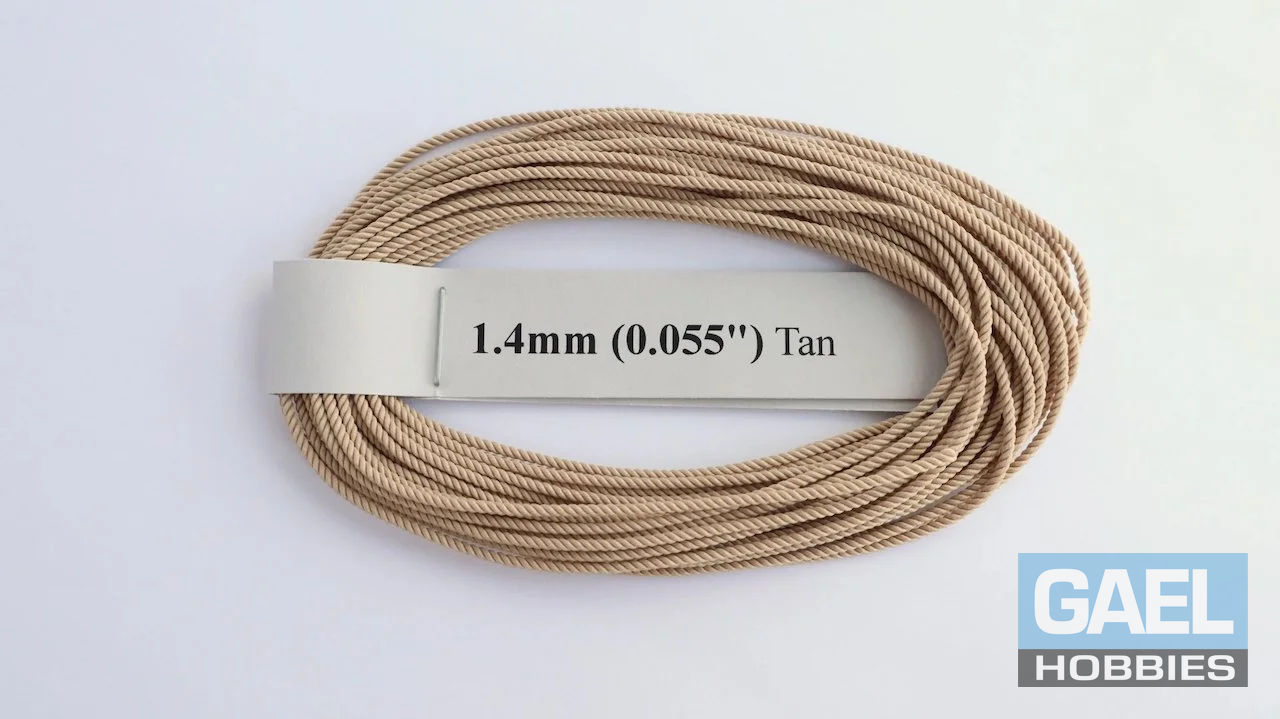 RoS Poly Tan Rope 1.4mm (0.055") RH6Mtrs #8013