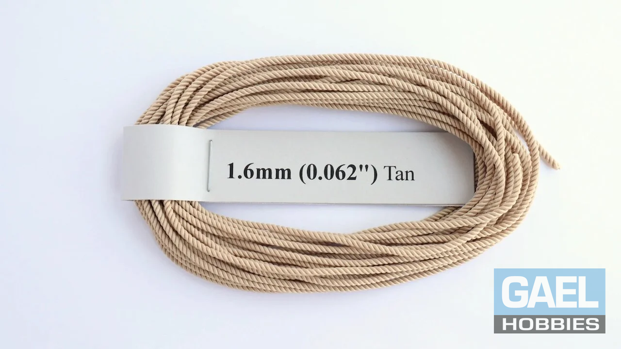 RoS Poly Tan Rope 1.6mm (0.062") RH6Mtrs #8015