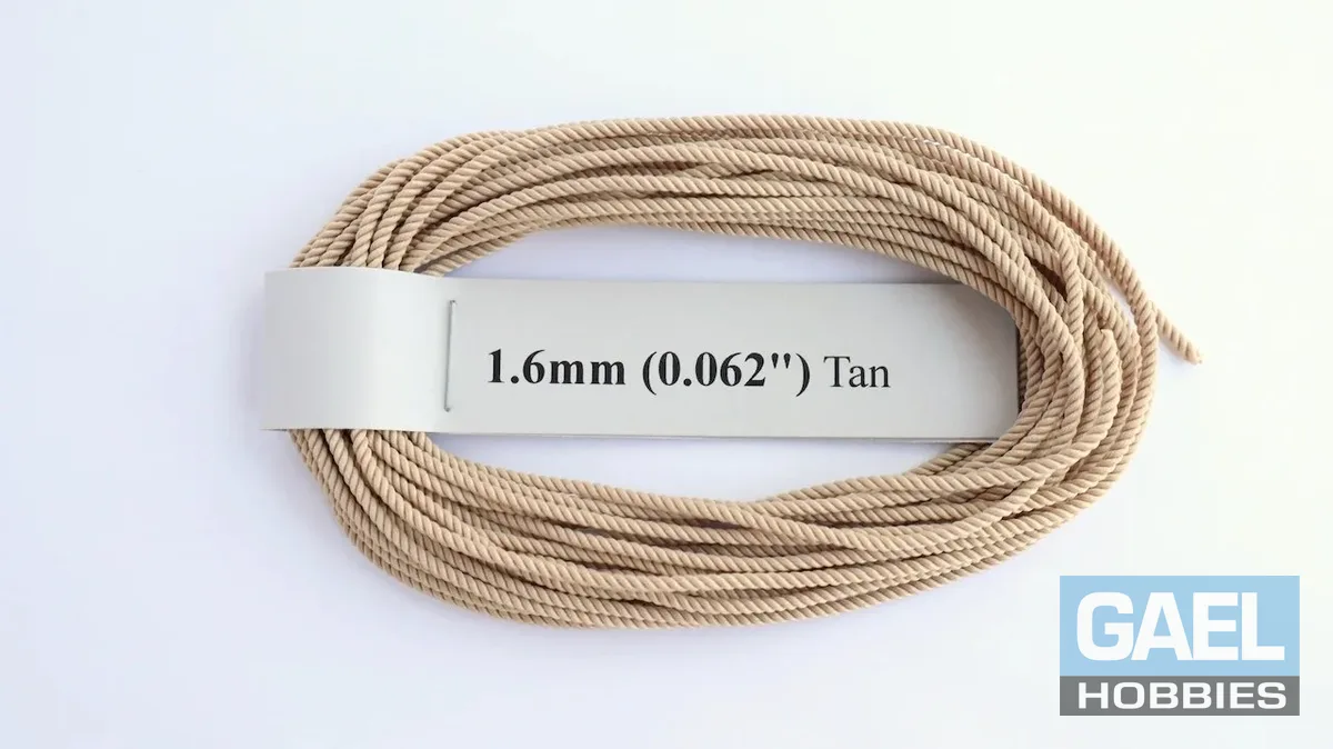 RoS Poly Tan Rope 1.6mm (0.062") RH6Mtrs #8015