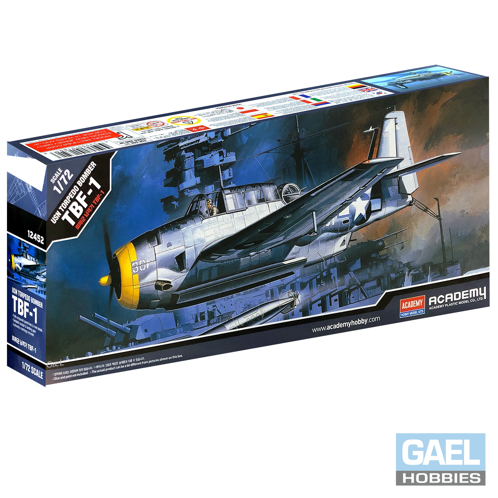 1/72 Academy TBF-1 USN Torpedo Bomber